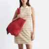Vestido mini polo de algodón a rayas