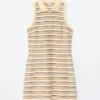 Vestido mini polo de algodón a rayas