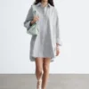 Vestido mini tipo camisa oversize