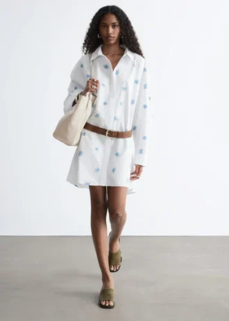 Vestido mini tipo camisa oversize