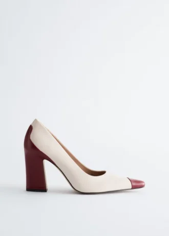 Zapatos de salón de cuero con bloques de color